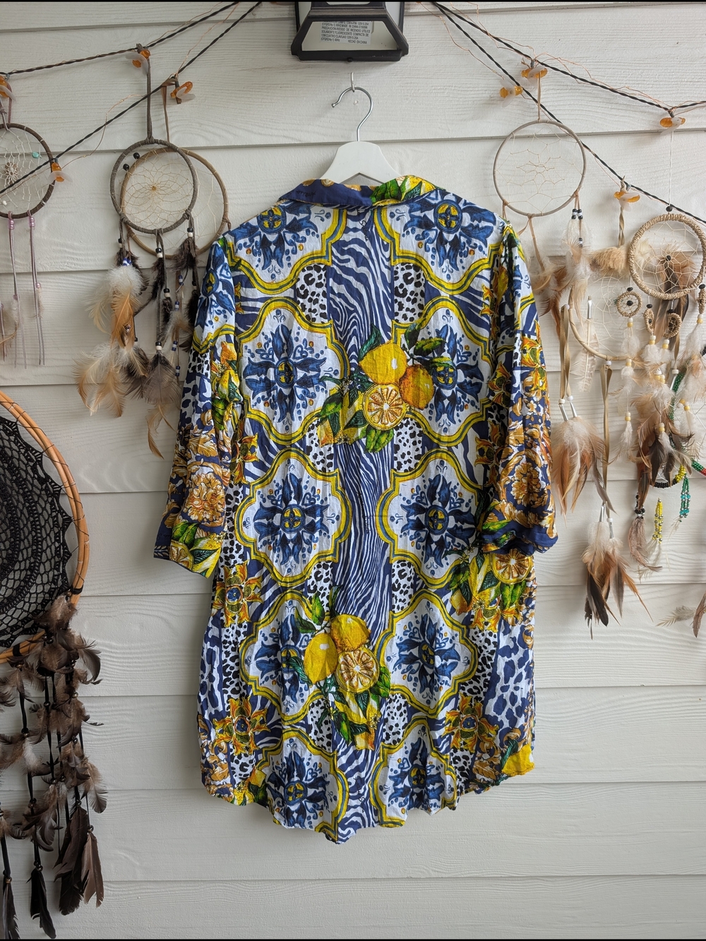 Antica Sartoria by Giacomo Cinque Lemon Print Shirt Dress